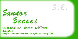 sandor becsei business card